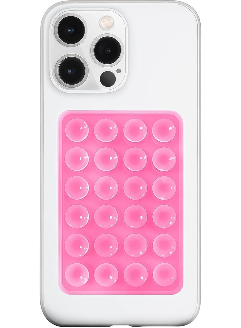 Sticky Grip Suction Phone Case Mount with Fidget Toy & Mirror Feature - White